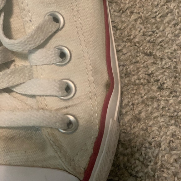 White Low Top Converse Sneakers - Picture 3 of 7